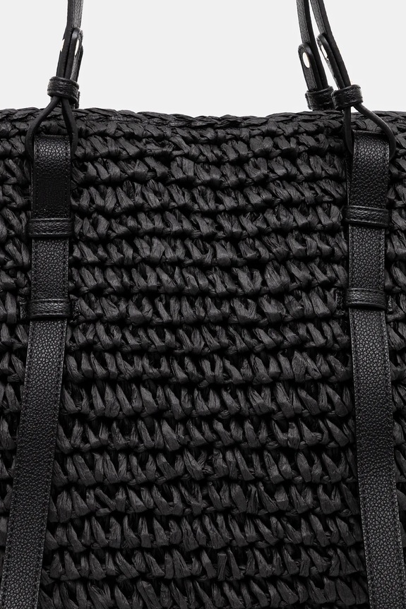 Kabelka dámská z pleteniny černá barva RS25-TOD813 černá