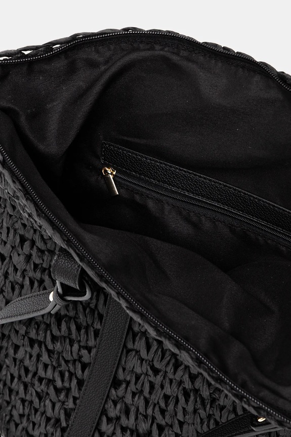 Kabelka dámská z pleteniny černá barva RS25-TOD813