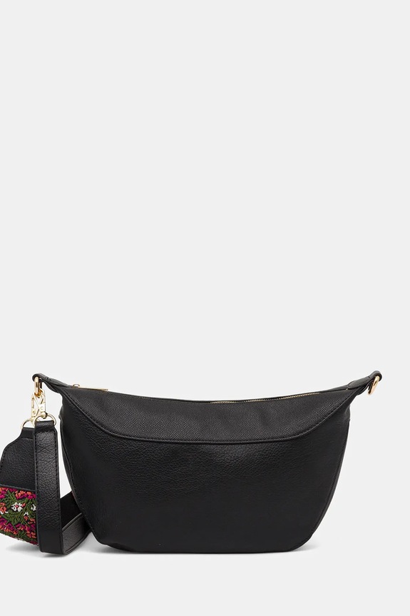 Torebka damska z imitacji skóry kolor czarny aplikacja czarny RS25-TODA00