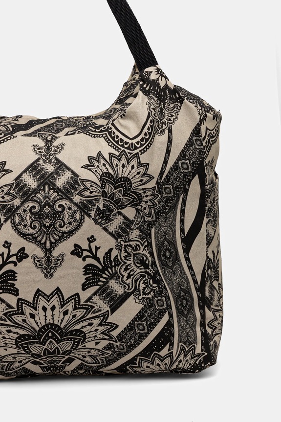 Doplnky Bavlnená taška dámska vzorovaná béžová farba RS25.TODB06 béžová