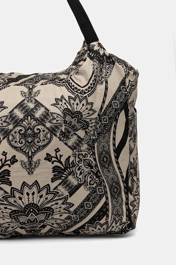 Doplnky Bavlnená taška dámska vzorovaná béžová farba RS25.TODB06 béžová