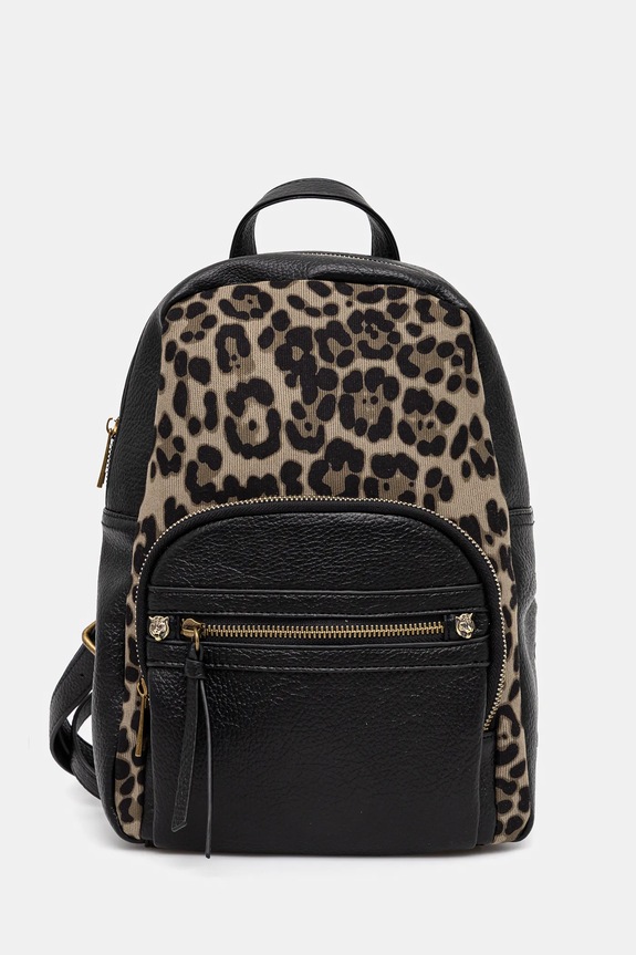 Batoh dámský z ekologické kůže s leopardím vzorem černá barva RS25.TPD800 černá RS25
