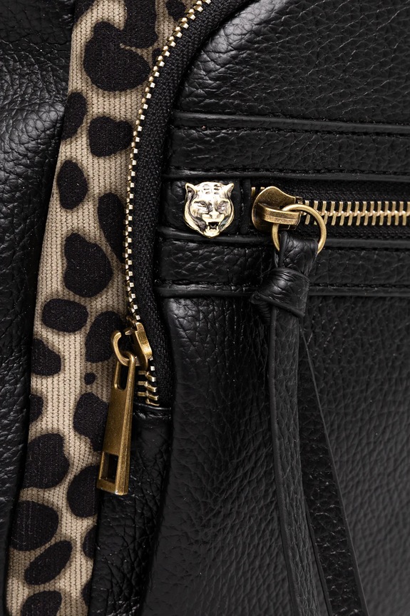 Batoh dámský z ekologické kůže s leopardím vzorem černá barva RS25.TPD800 černá