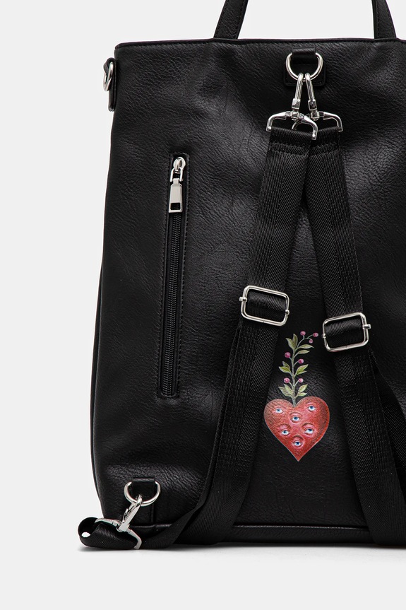 Plecak damski z kolekcji El Gato Chimney x Medicine kolor czarny czarny RS25-TPD850