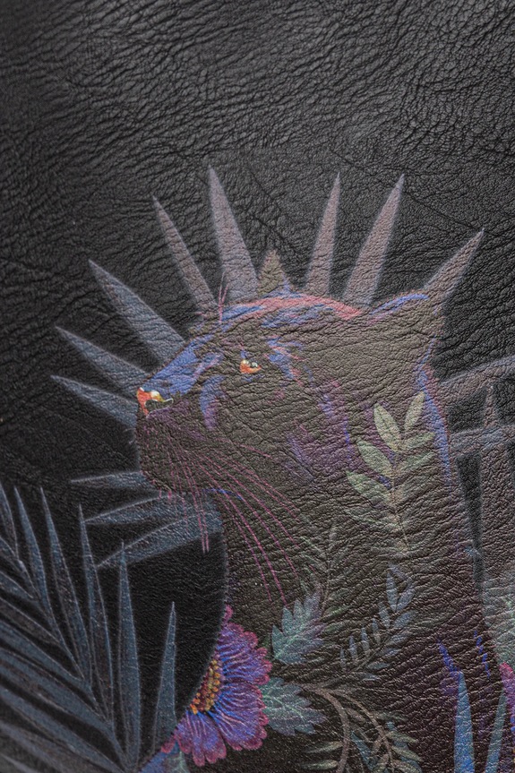 Plecak damski z imitacji skóry z nadrukiem kolor czarny czarny RS25-TPDA04