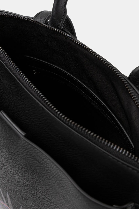 Plecak damski z imitacji skóry z nadrukiem kolor czarny RS25-TPDA04 czarny