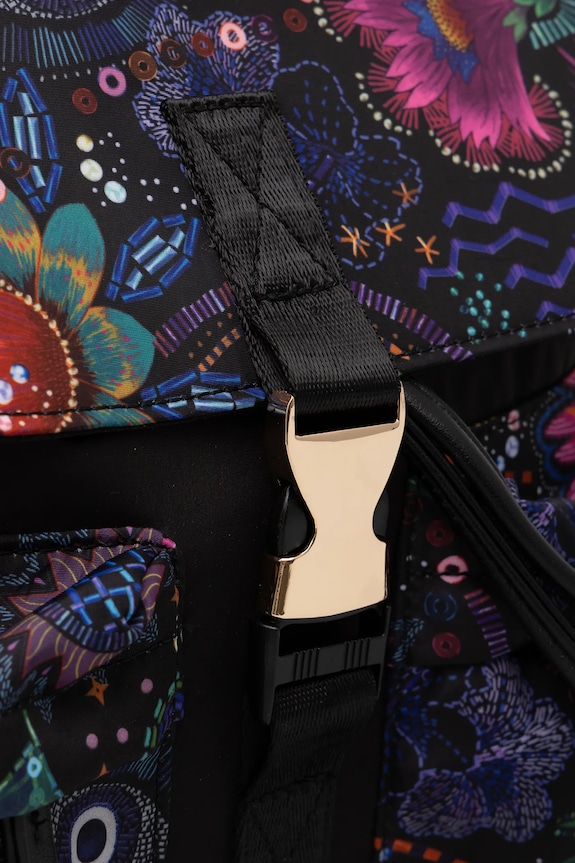 Plecak travel wzorzysty kolor czarny czarny RS25-TPDA09