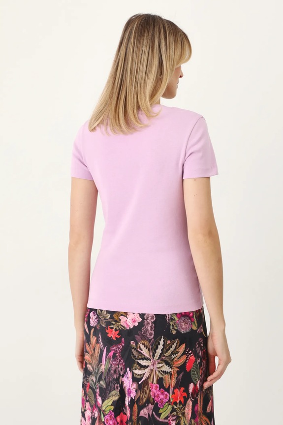 Odzież T-shirt bawełniany damski gładki kolor fioletowy RS25-TSD051 fioletowy