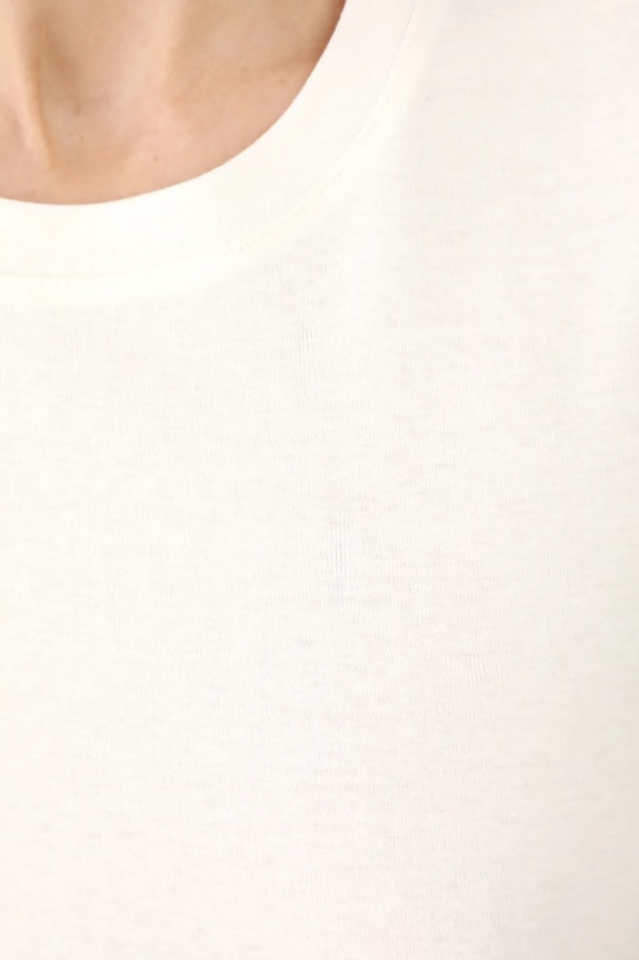 T-shirt bawełniany damski prążkowany kolor beżowy RS25-TSD053 beżowy