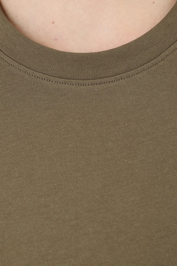 T-shirt bawełniany damski gładki kolor zielony RS25-TSD054 zielony