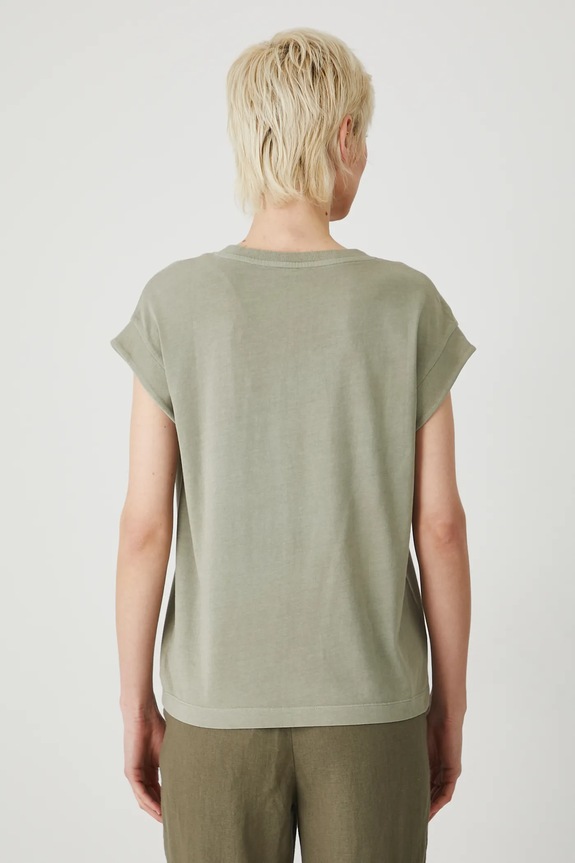 Odzież T-shirt bawełniany damski gładki kolor zielony RS25-TSD082 zielony