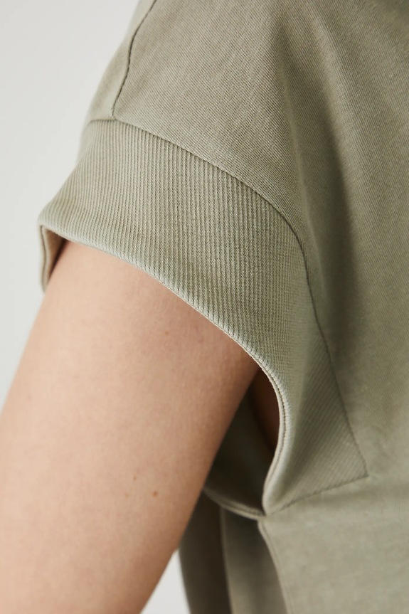 T-shirt bawełniany damski gładki kolor zielony zielony RS25-TSD082