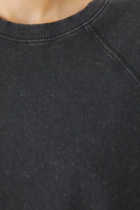 T-shirt bawełniany damski z efektem sprania kolor szary RS25-TSD0A0 szary