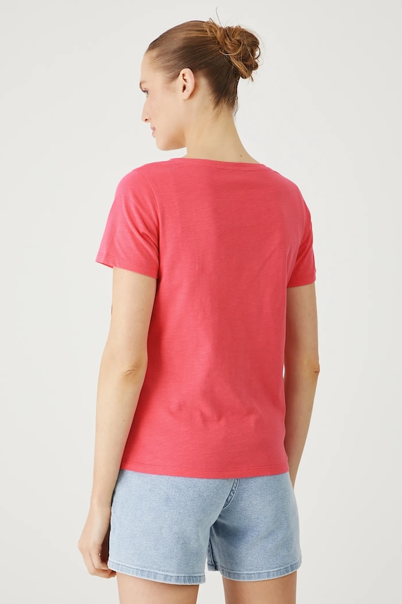Odzież T-shirt bawełniany damski gładki RS25-TSD0B0 różowy