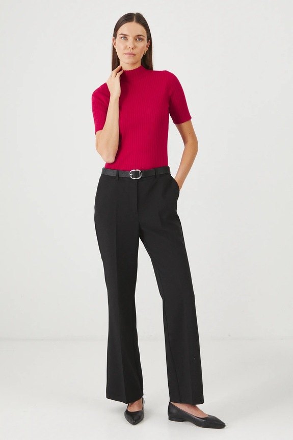 Tričko dámske rebrované s viskózou červená farba RS25.TSD200 červená RS25