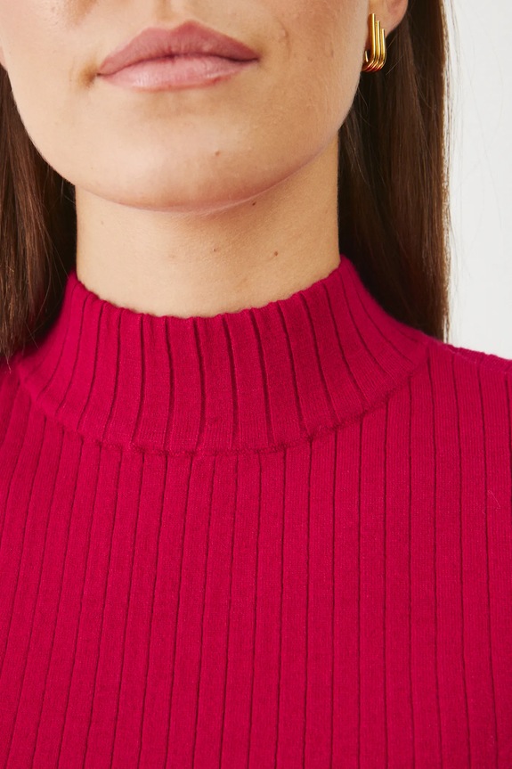 Tričko dámske rebrované s viskózou červená farba RS25.TSD200 červená