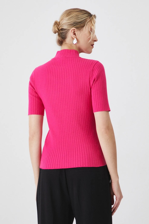 Oblečenie Tričko dámske rebrované s viskózou ružová farba RS25.TSD200 ružová
