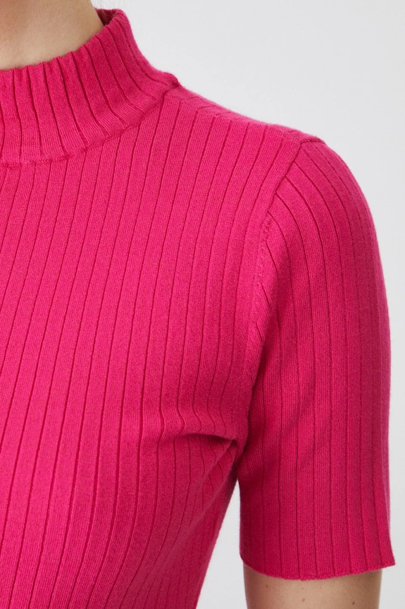 Tričko dámske rebrované s viskózou ružová farba RS25.TSD200 ružová