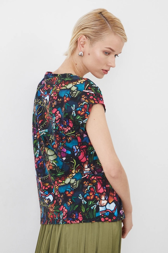 T-shirt bawełniany damski z kolekcji Eviva L'arte kolor multicolor multicolor RS25-TSD251