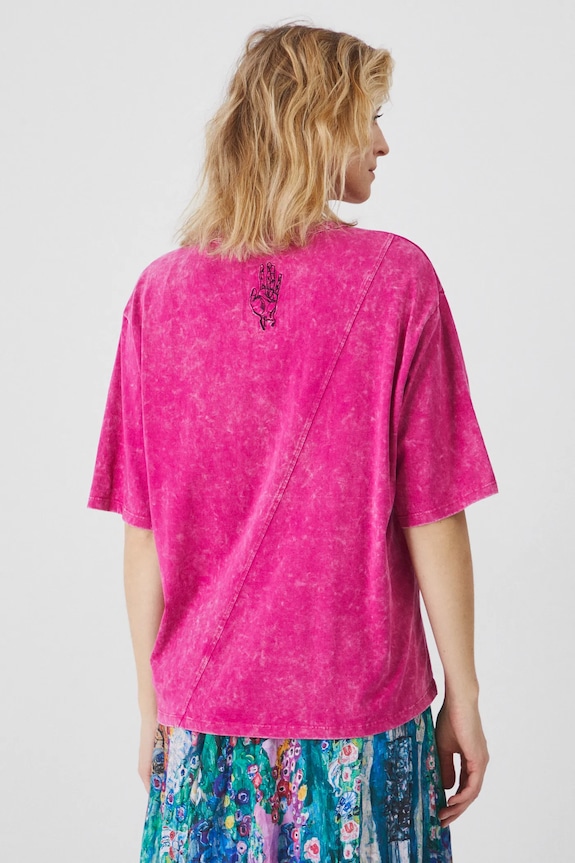 T-shirt bawełniany damski z kolekcji Eviva L'arte kolor fioletowy fioletowy RS25.TSD255
