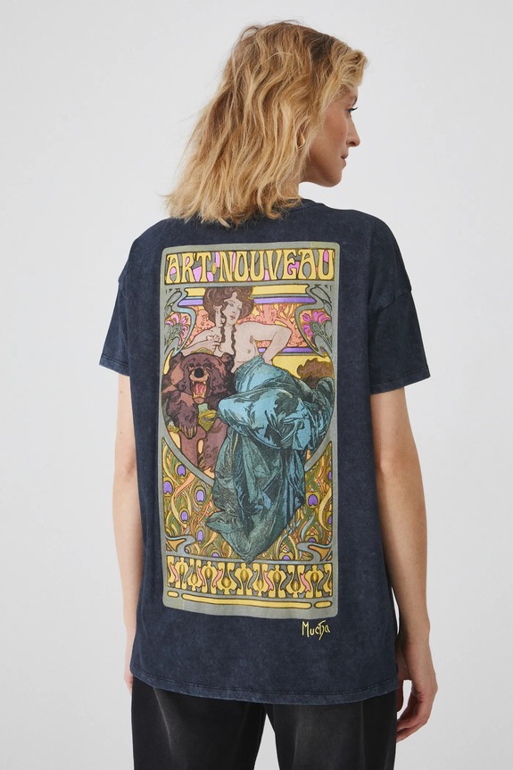 T-shirt bawełniany damski z kolekcji Eviva L'arte kolor szary szary RS25-TSD257