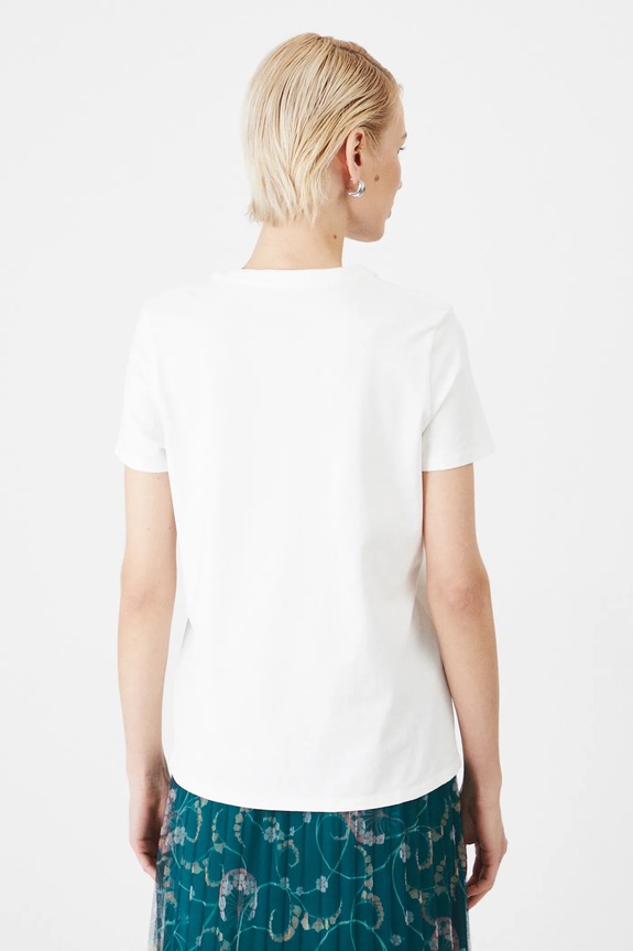 T-shirt bawełniany damski z kolekcji Eviva L'arte z elastanem kolor beżowy beżowy RS25.TSD258