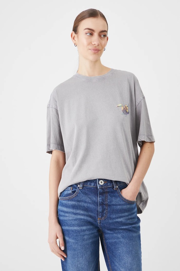 Odzież T-shirt bawełniany damski by Alicja Kocurek, Grafika Polska kolor szary RS25.TSD452 szary