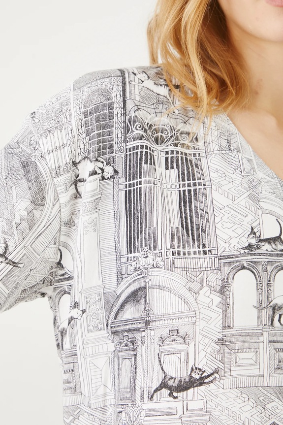 T-shirt bawełniany damski by Małgorzata Kaczmarska, Grafika Polska kolor biały RS25-TSD456