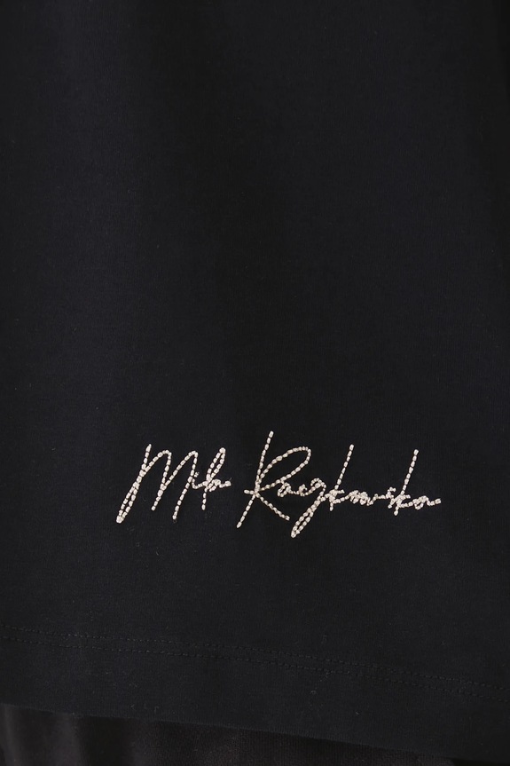 T-shirt bawełniany damski z elastanem by Mila Raczkowska, Grafika Polska kolor czarny RS25-TSD458