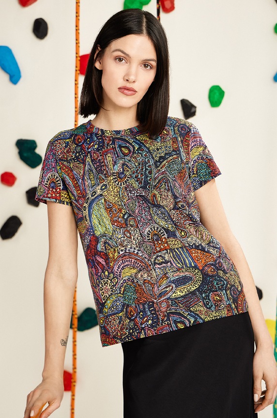 T-shirt bawełniany damski by Natália Junasová, Grafika Polska kolor multicolor bawełna multicolor RS25-TSD465