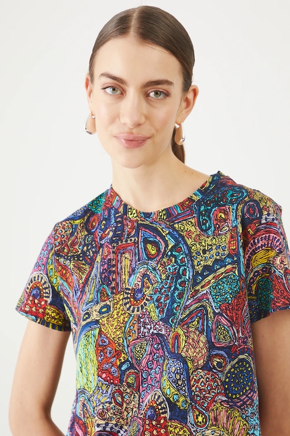 T-shirt bawełniany damski by Natália Junasová, Grafika Polska kolor multicolor RS25-TSD465 multicolor