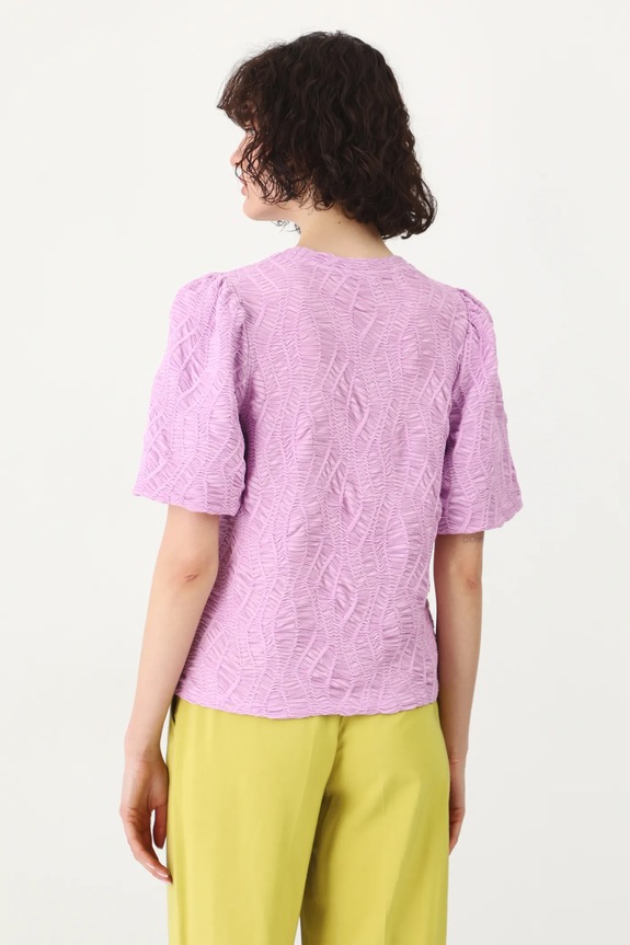 Odzież T-shirt damski z fakturą kolor fioletowy RS25-TSD501 fioletowy