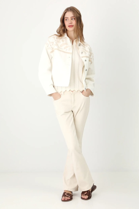 T-shirt damski z wiskozą z fakturą kolor beżowy beżowy RS25-TSD502