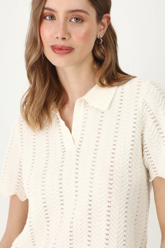 T-shirt damski z wiskozą z fakturą kolor beżowy RS25-TSD502 beżowy