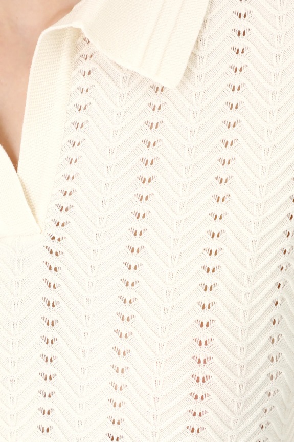 T-shirt damski z wiskozą z fakturą kolor beżowy RS25-TSD502