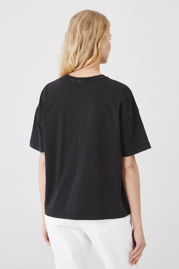Odzież T-shirt bawełniany damski z ozdobną aplikacją kolor szary RS25.TSD607 szary