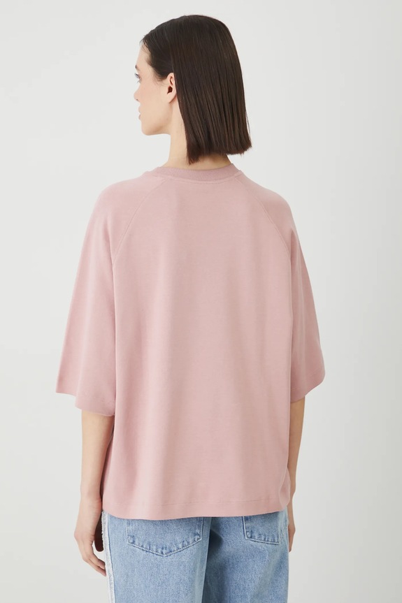 Oblečení Bavlněné tričko dámské bez vzoru interlock růžová barva RS25.TSD613 růžová