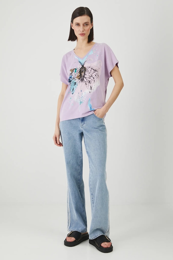 Odzież Medicine t-shirt bawełniany RS25-TSD653 fioletowy