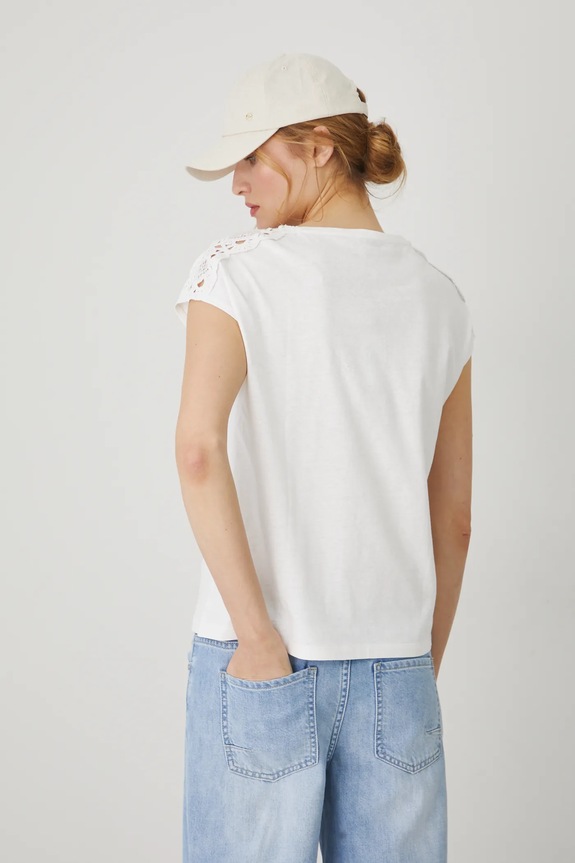 Oblačila Lanena kratka majica Medicine RS25-TSD711 bež