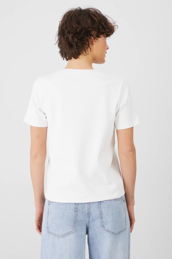 Odzież T-shirt bawełniany damski z elastanem interlock kolor beżowy RS25-TSD714 beżowy