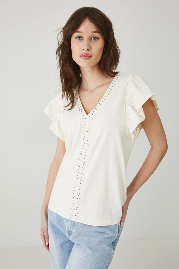 Medicine t-shirt bawełniany regular beżowy RS25-TSD801