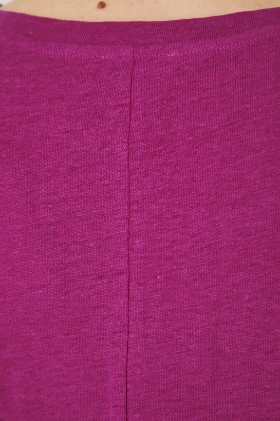 T-shirt lniany damski gładki kolor fioletowy RS25-TSD802 fioletowy