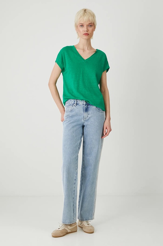 Lanena kratka majica Medicine RS25-TSD802 zelena RS25