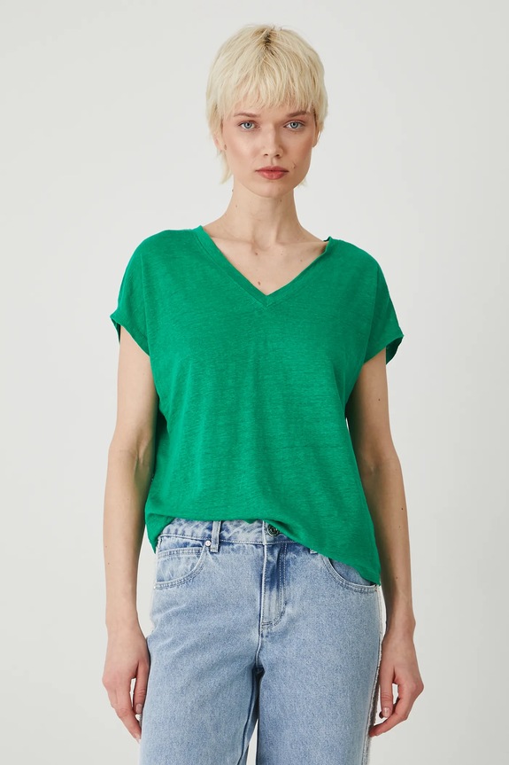 Oblačila Lanena kratka majica Medicine RS25-TSD802 zelena