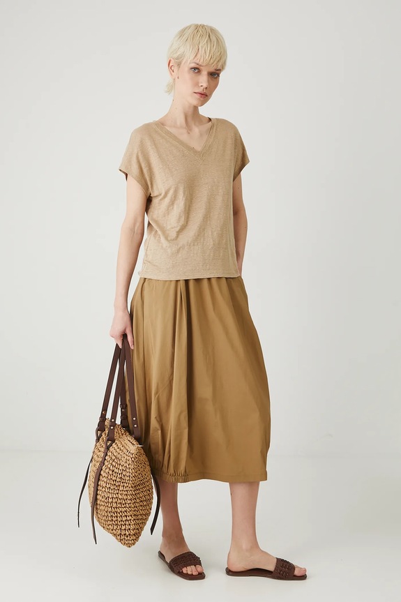 Lanena majica kratkih rukava Medicine RS25-TSD802 bež RS25