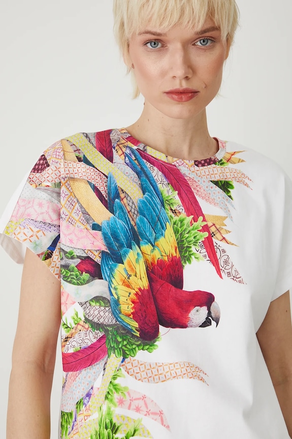 T-shirt bawełniany damski z kolekcji El Gato Chimney x Medicine kolor biały RS25-TSD853 biały