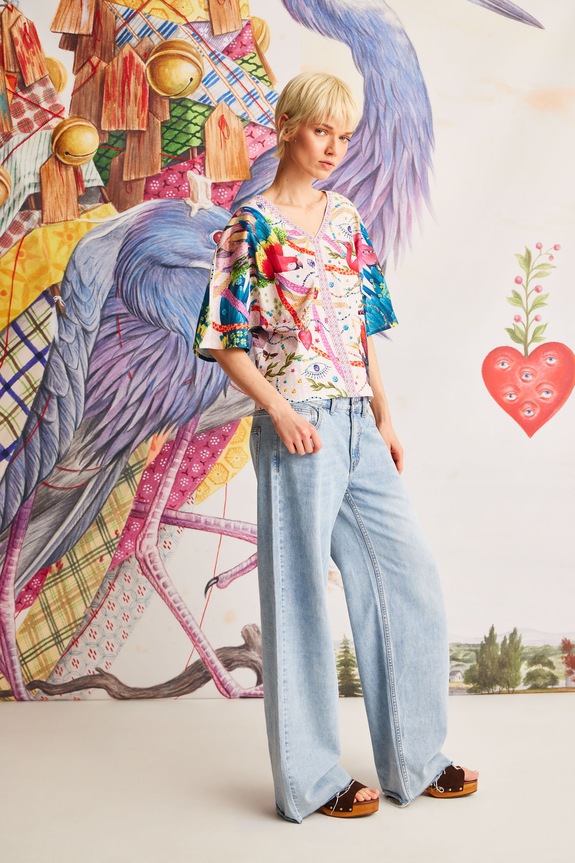 Βαμβακερό μπλουζάκι Medicine βαμβάκι μπεζ RS25-TSD856