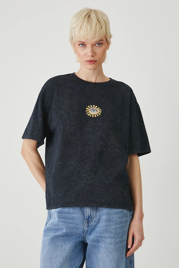 Odzież T-shirt bawełniany damski z kolekcji El Gato Chimney x Medicine kolor szary RS25-TSD857 szary