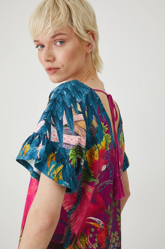 T-shirt damski z kolekcji El Gato Chimney x Medicine kolor różowy RS25-TSD858 różowy