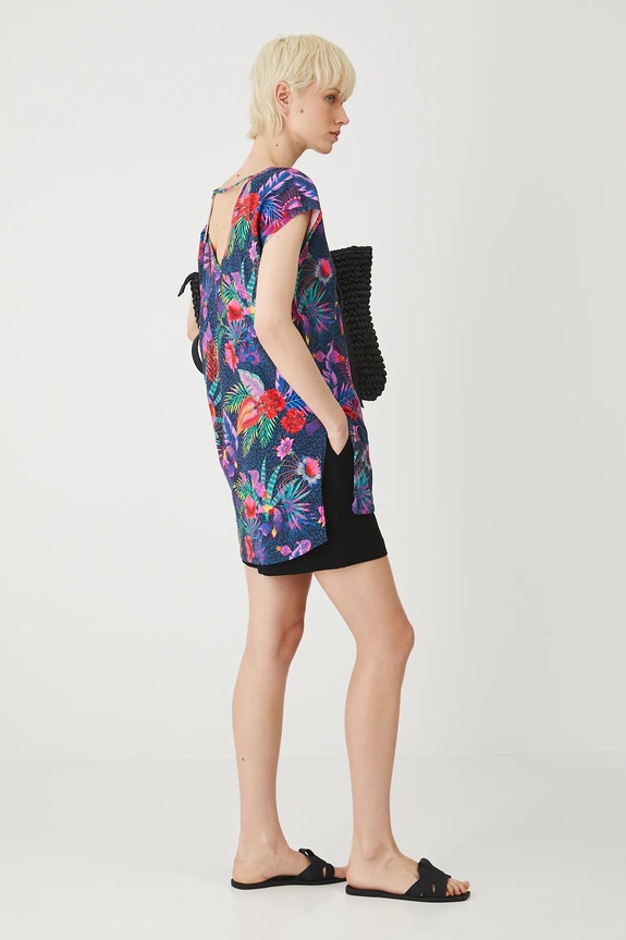 Bavlnené tričko dámske so vzorom viac farieb bavlna viacfarebná RS25-TSDA08